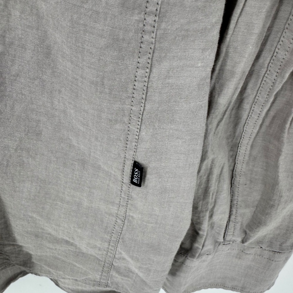 BOSS Hugo Boss Slim Fit Long Sleeve Button Down Shirt Gray Size S - Picture 4 of 10